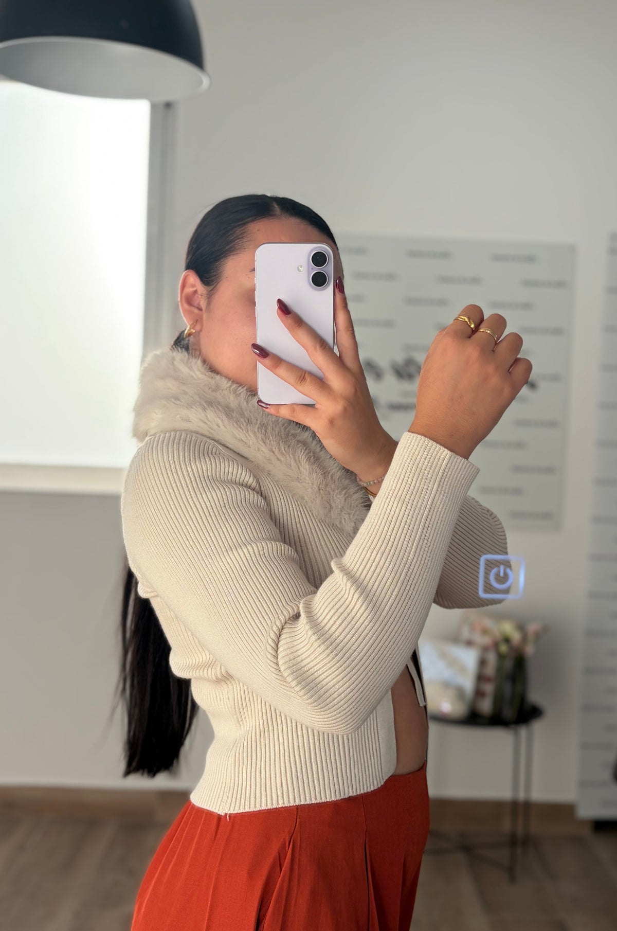 Jersey de pelo beige